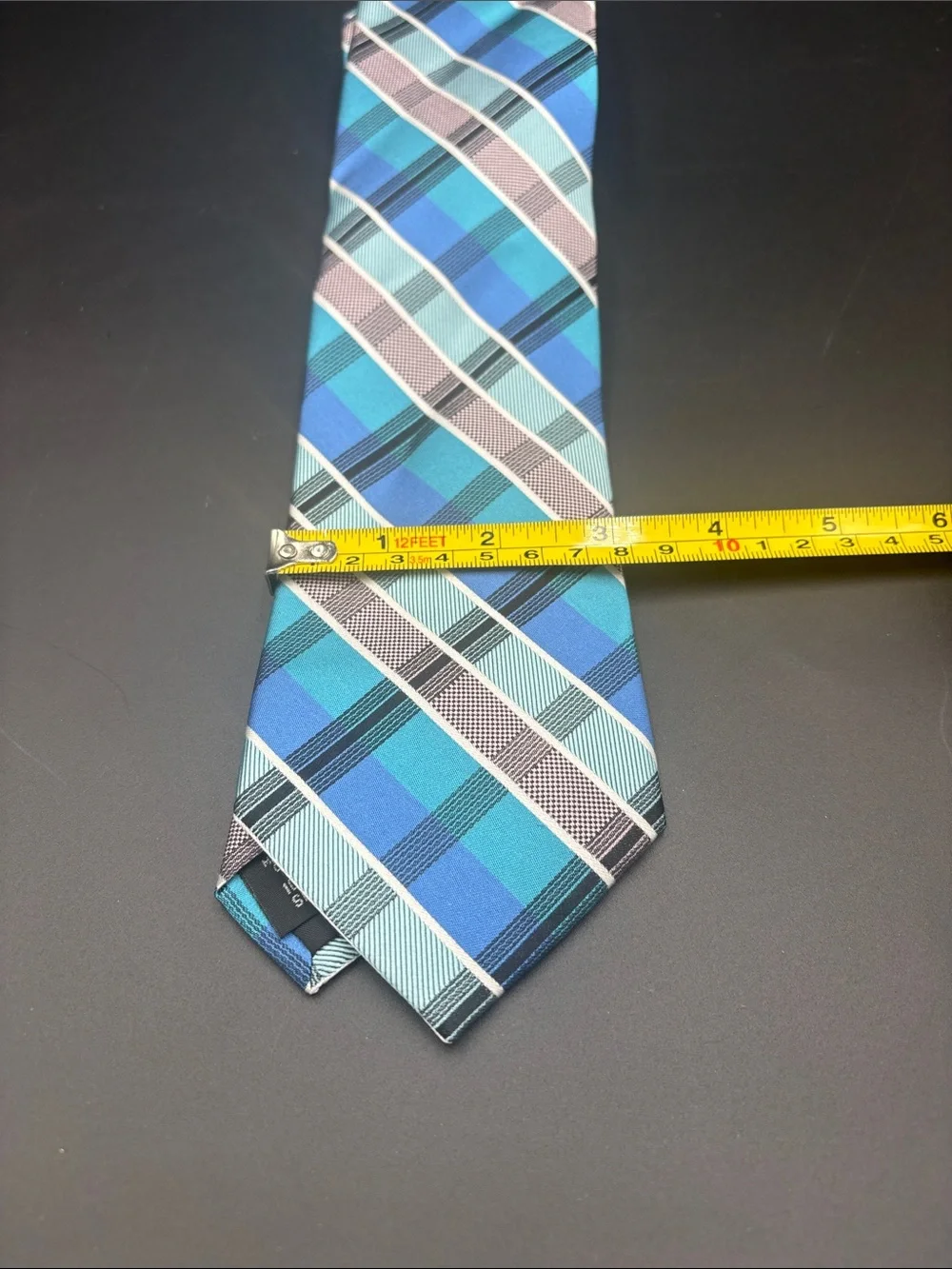 John Bartlett Blue Silk Plaid Men's Tie - Classic Pattern